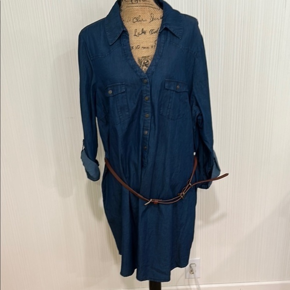 Dress Barn  Midi Dress with Brown Belt